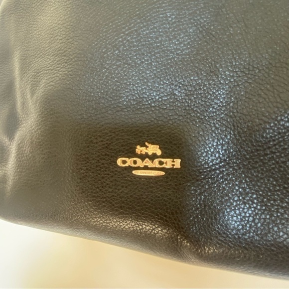 COACH F12184 Black Pebbled Leather TOWN Tote Shoulder Bag Purse Gold Hardware - Picture 3 of 16